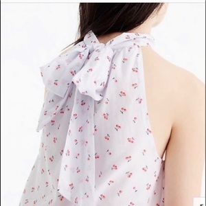 J. Crew Cherry Tie Neck Halter Top Size 4
